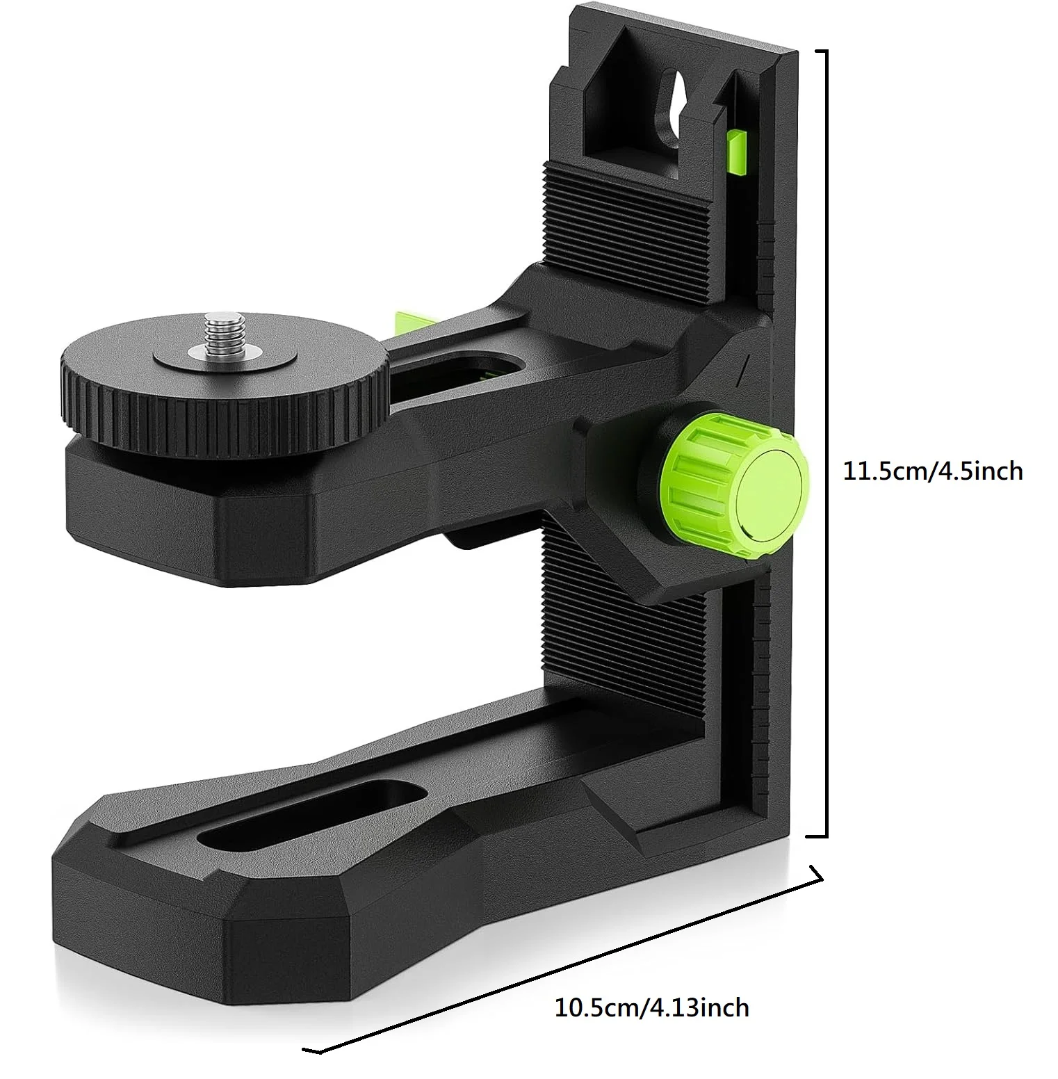Soporte de Ajuste Preciso Huepar PV12 para Niveles Láser de Línea y Punto, Base Magnética Pivotante en Forma de L con Rosca Macho de 1/4"-20