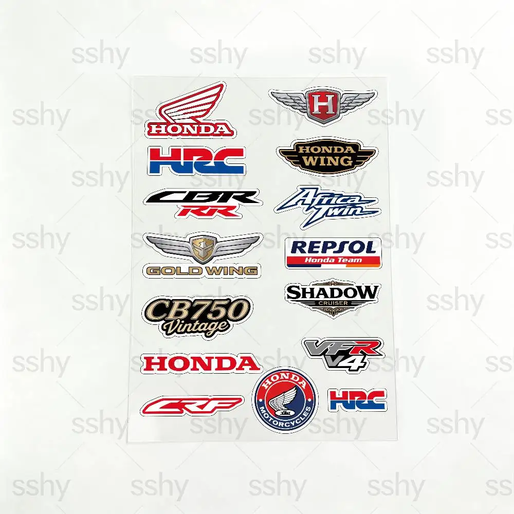 

FOR HONDA HRC H WING Motorcycle Reflective Stickers Waterproof Decals for Helmet Scooter Fuel Tank Toolbox Racing