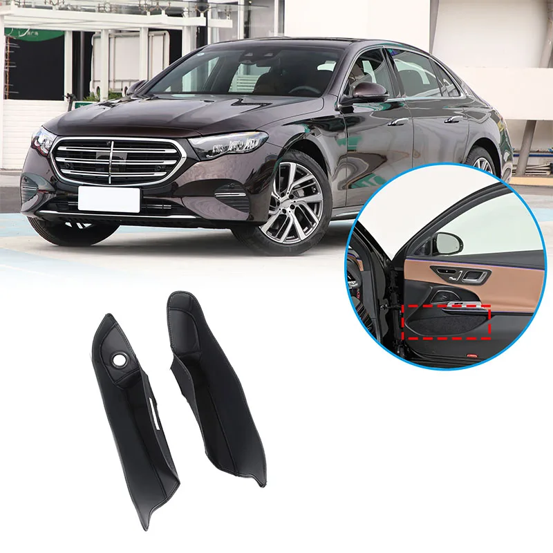 For Mercedes Benz E Class W214 2024 Car front Door Storage Box Pad Leather Anti-Dirty Door Slot Mat Car Interior Accessories