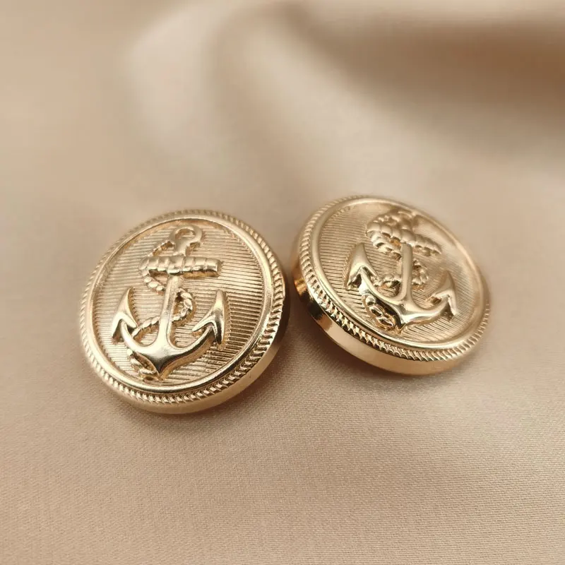 Vintage-Anker-Metallknöpfe für Kleidung, Jacken, Hemden – 15/20/25 mm (10 Stück), modische Nähknöpfe in Schwarz, Silber, Gold – Detail 4
