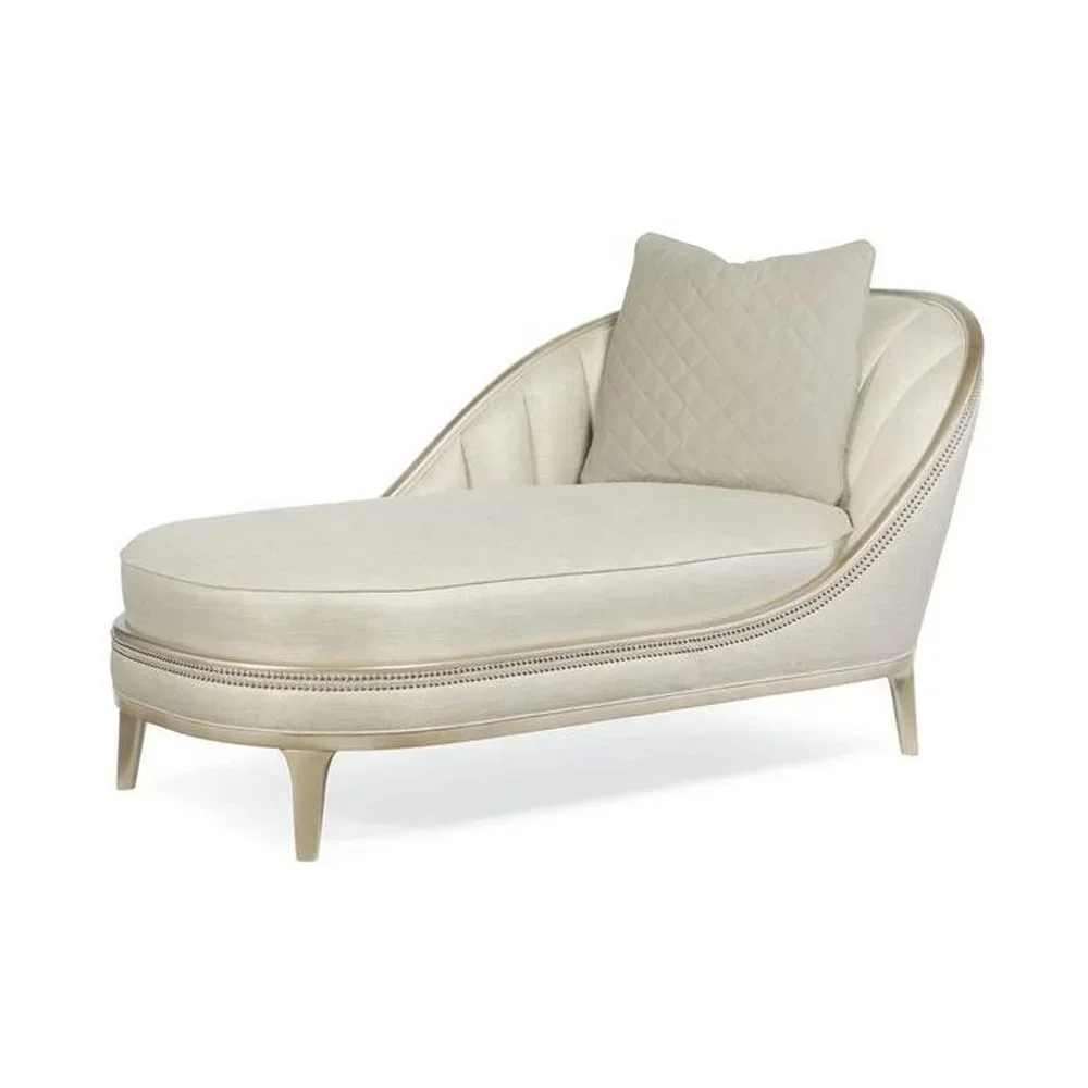 

Italian Channel Tufting Luxury Living Room Furniture Gold Chair Tufted Fabric Sofa Chaise Lounge Modern for Home