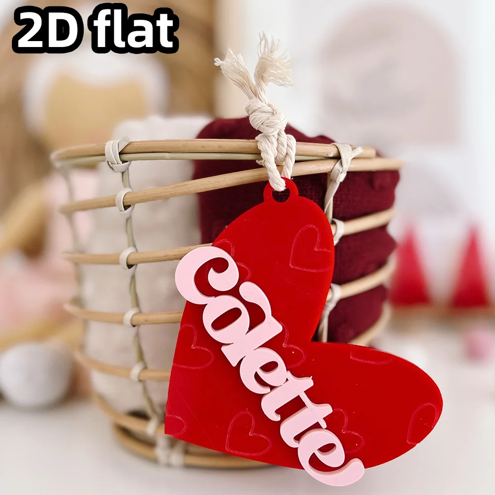 قطعة واحدة من علامة القلب المحفورة لعيد الحب، علامة سلة الاسم المخصص، علامة اسم القلب الشخصية، هدية عيد الحب #3
