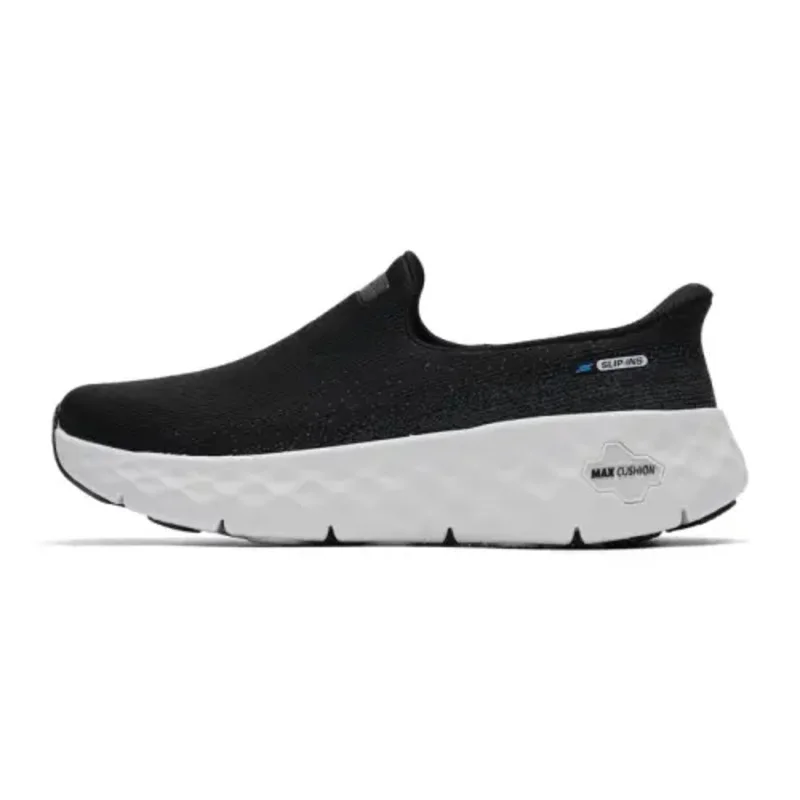 Skechers GO WALK MAX CUSHIONING FLEX 217111-BKW Black White Breathable Mesh Cushion Slip On Comfort Casual Sneakers