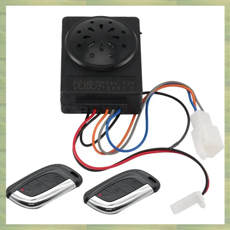 N15R-2X 36V-72V Electric Scooter Alarm System Dual Remote Control Security Moped Alarm Accessories Waterproof Bike Alarm