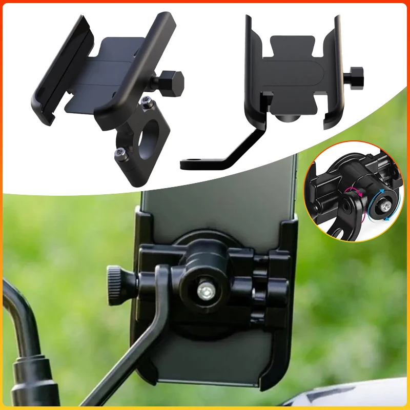

Aluminum Alloy Motorcycle Phone Mount Holder Sturdy Bike Mirror Compatible Handlebar Handlebar Phone Mount Rearview Base