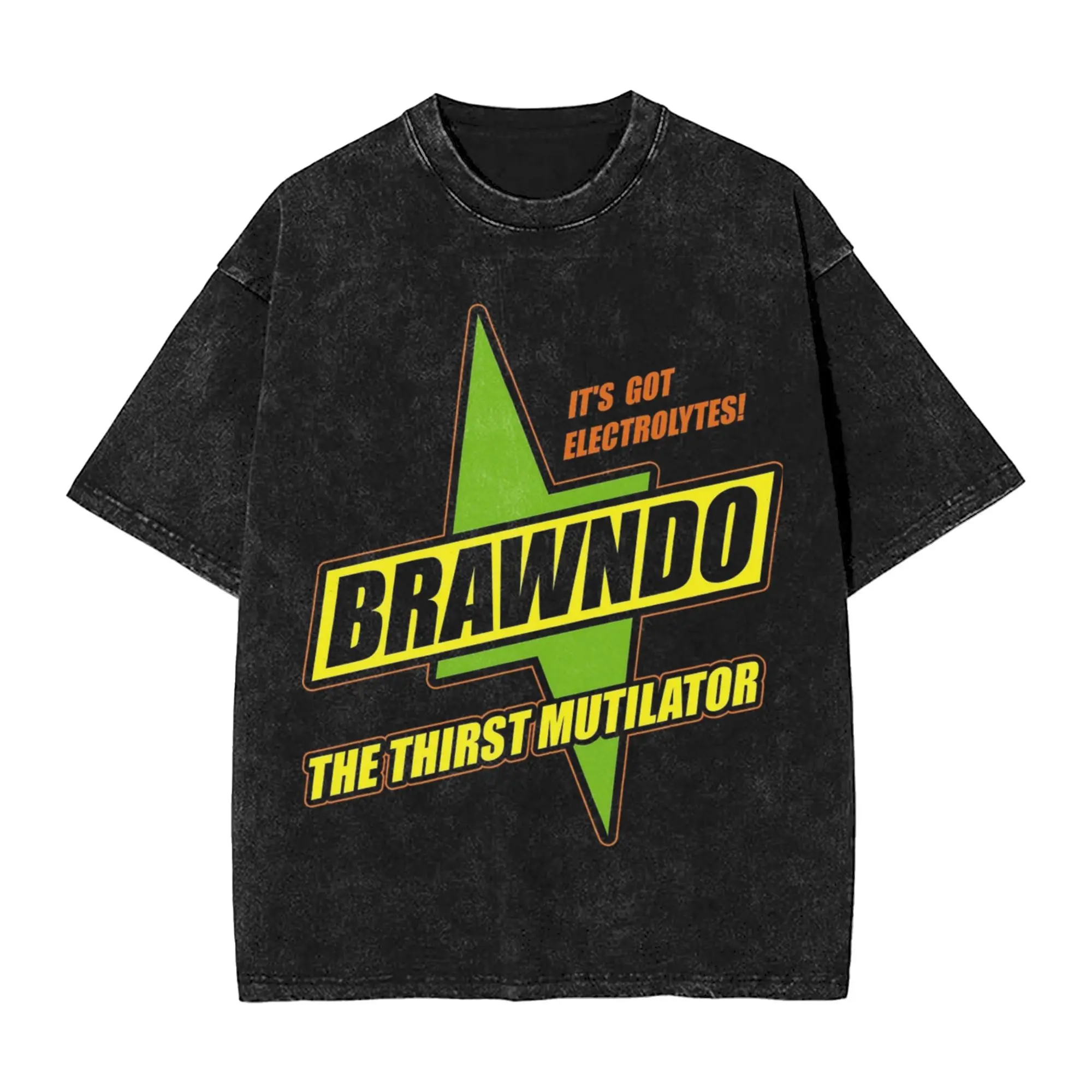 

Промытая футболка Brawndo The Thirst Mutilator, новинка, футболки с идиокатрией, уличная одежда, топы с короткими рукавами и принтом, футболки для мужчин и женщин