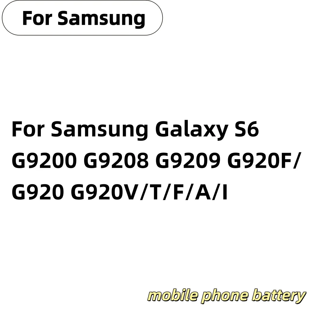 battery EB-BG920ABE EB-BG920ABA 2550mAh For Samsung Galaxy S6/G9200 G9208 G9209 G920F/G920 G920V/T/F/A/I Replace thephonebattery