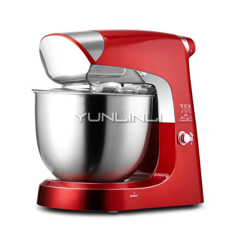 Mesin pengaduk adonan 5L otomatis penuh, Mixer adonan rumah tangga 1000W, Mixer makanan multifungsi
