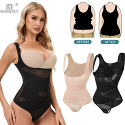 Mesh Thongs Bodysuit Shapewear Women Seamless Full Body Shaper Waist Slim Tummy Control Underwear Flat Belly Underbust Corset