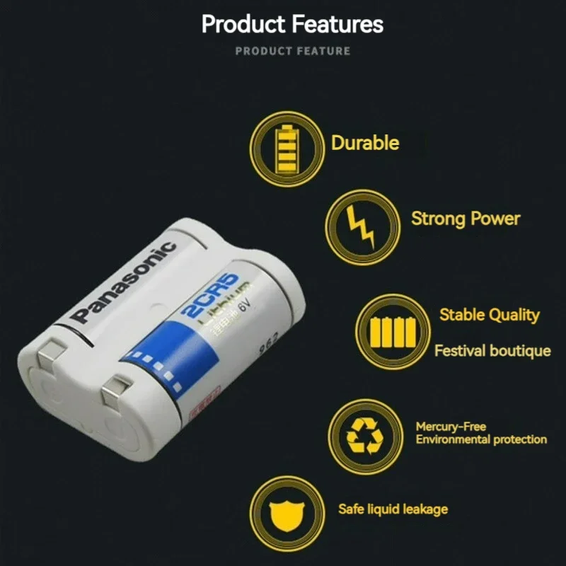 Panasonic Original 2CR5 Lithium Battery 6V Camera 2CR5 Suitable for Canon EOS5 50 55 650 10QD Minolta 303si Film 1 Pack