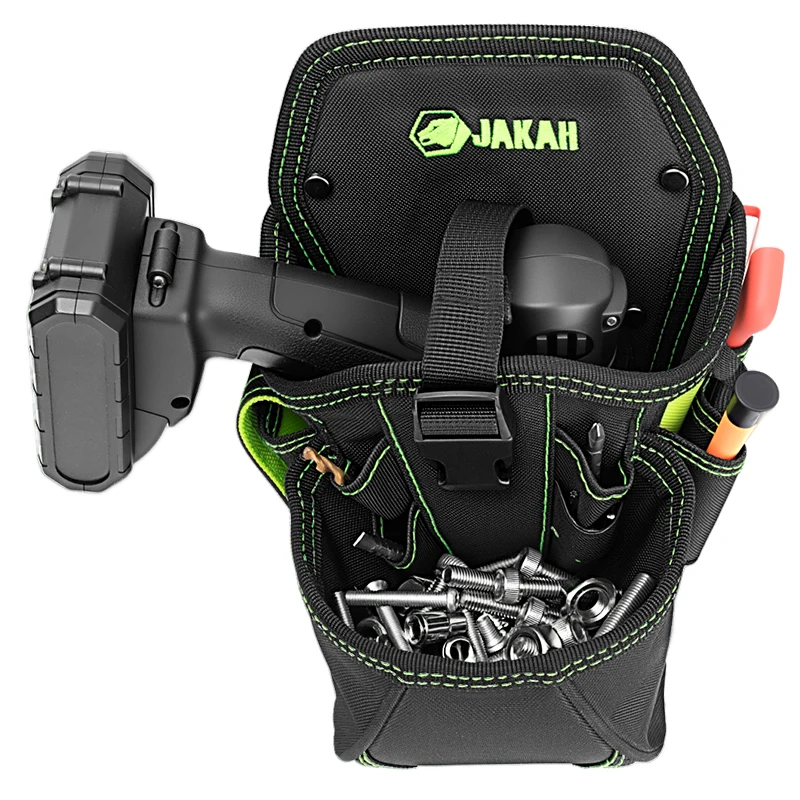 JAKAH Durable Large Compartment Electrician Tool Bag Waist Tool Belt Bag Drill Holster Electrician Pouch HL060