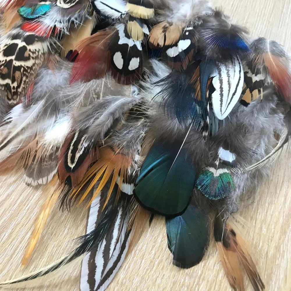Оптовая продажа, маленькие куриные петушиные перья, изготовление ювелирных изделий, натуральное украшение фазана, материал для подвязки мушек «сделай сам»