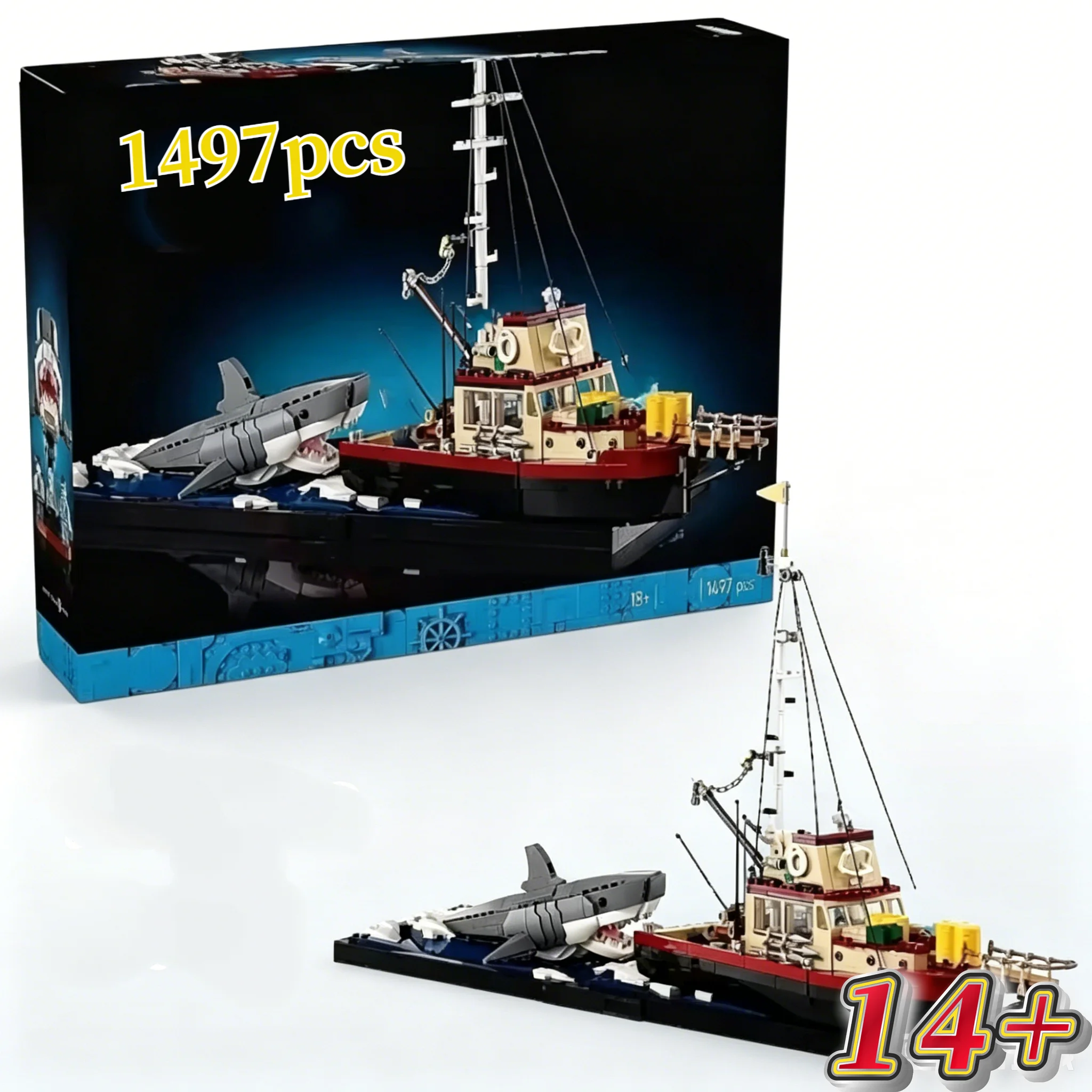 new-arrival-1497pcs-21350-shark-corsair-fishing-boat-model-puzzle-christmas-birthday-gifts