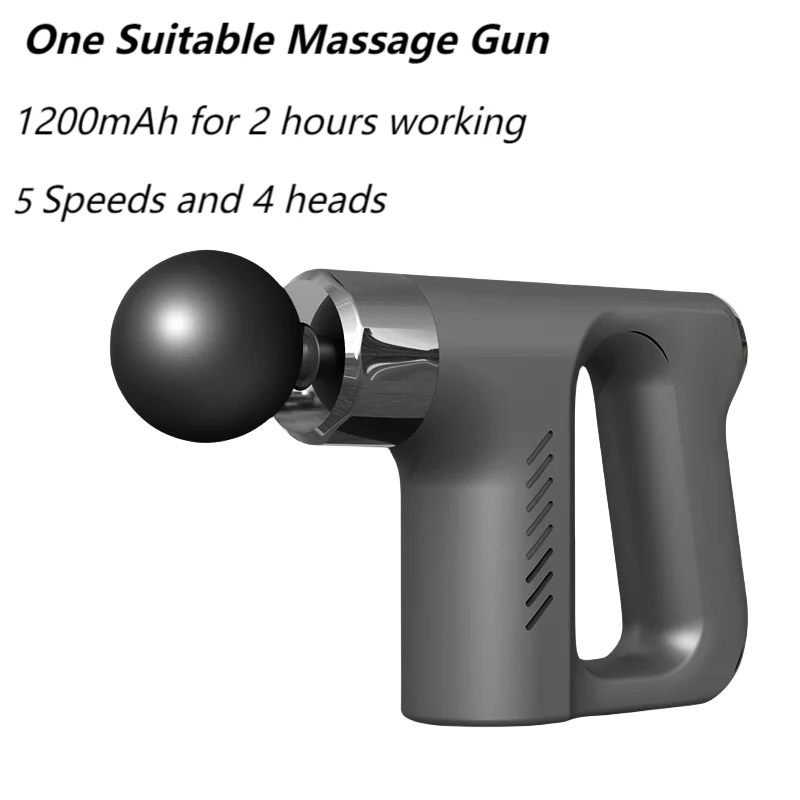 

A Suitable Massage Gun with 4 Gears Speed 4 Professinal Massage Heads 13mm Impact Depth Fascial Gun for Pain Relieve