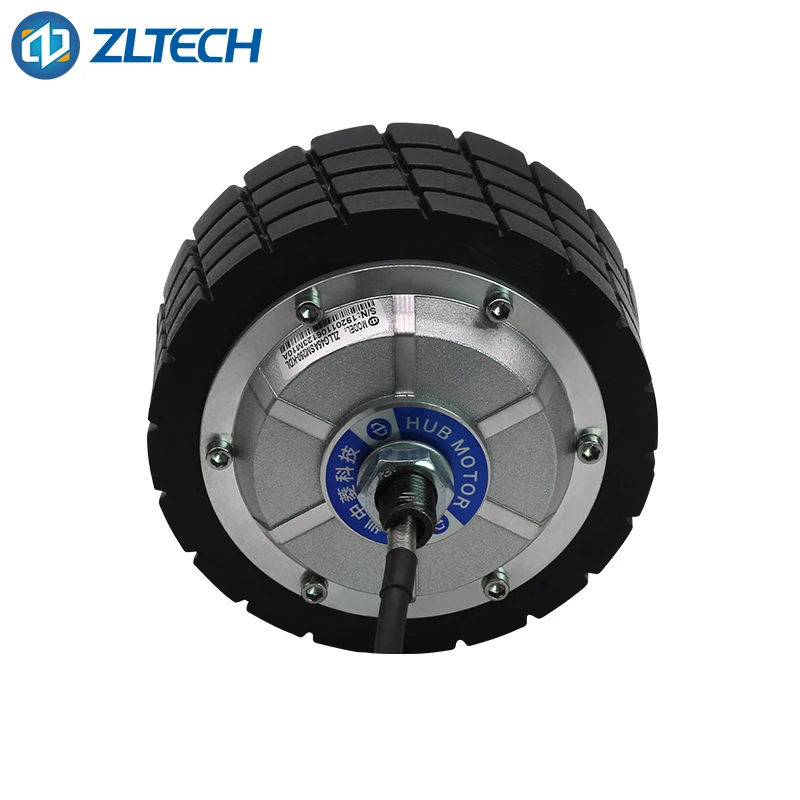 4.5inch 24V 200W 150kg 5N.m 5A-15A 300RPM high load 150kg AGV brushless DC wheel hub servo motor for automatic forklift