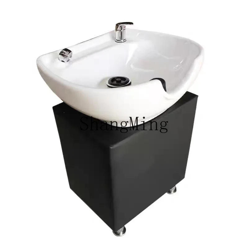 

HJ bidet flush barber shop ceramic basin shampoo basin vertical simple wash