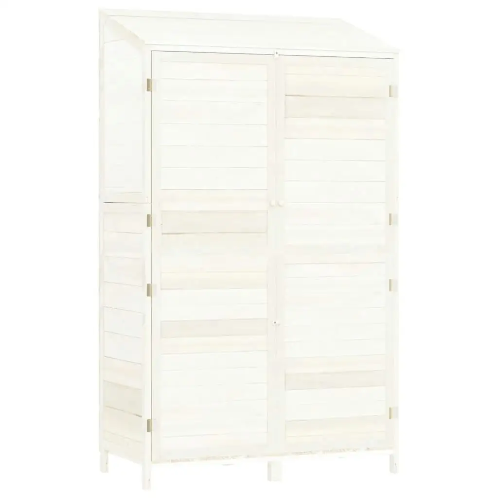 Solid White Garden Shed 40.2x20.5x68.7 inches – Durable Fir Wood Storage Solution