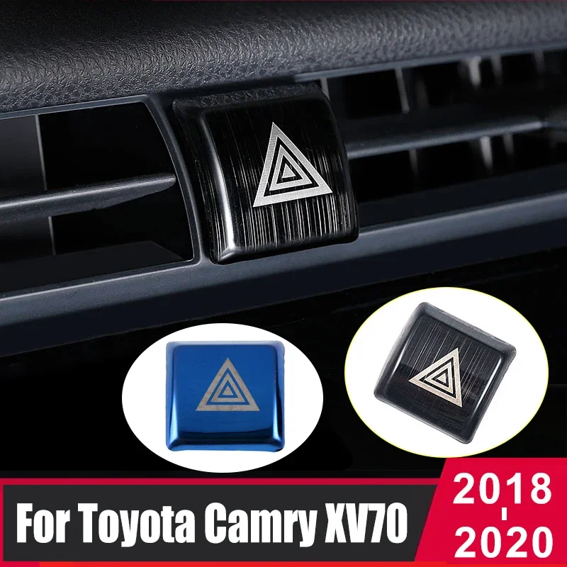 Car Accessories For Toyota Camry 2018 2019-2023 Interior Emergency Light Lamp Switch Warning Button Trim Cover Sticker Adornment