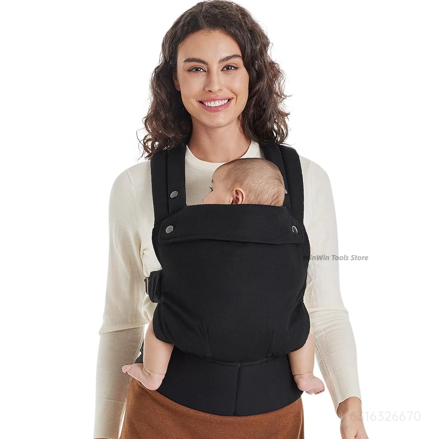 Porte-bébé pour nouveau-né à tout-petit, porte-bébé confortable (7-44 lb), avec crochet et boucle pour un tissu doux et facilement réglable, respirant