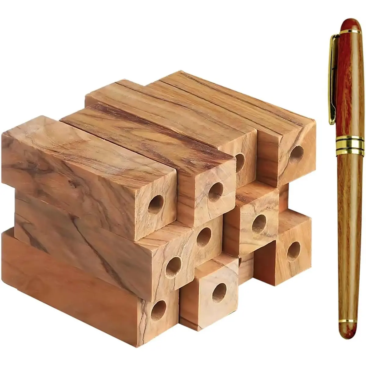 A50U 12PCS Pen Making Kit, DIY Pen Making Kit with Pre-Drilled Wood Blanks for Crafting Custom Wood Pens and Gifts