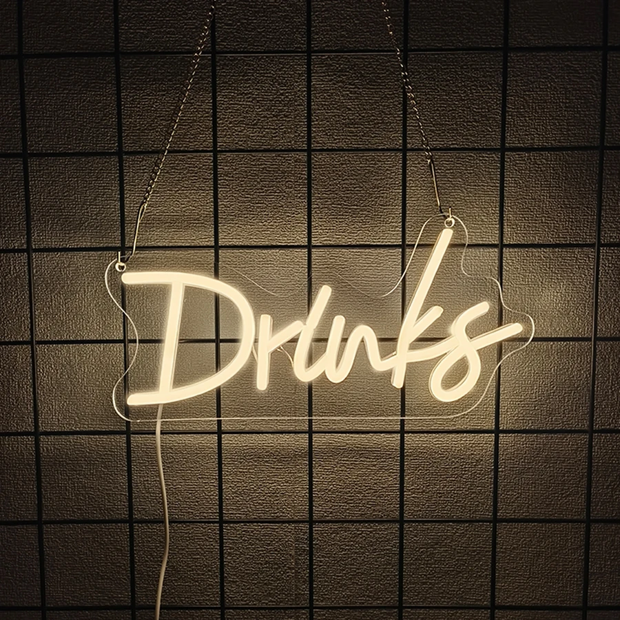 

Напитки неоновая вывеска для декора стен, светодиодный неоновый свет для комнаты подростка, декор бара, магазин, день рождения, спальня, ресторана, кафе, питание от USB
