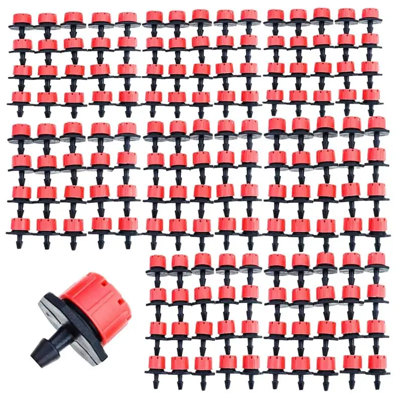 Adjustable Drip Emitters 100pcs Drip Irrigation System Sprinkler Drip Head Sprinkler Drip Head Emitters Anti-Clogging Adjustable