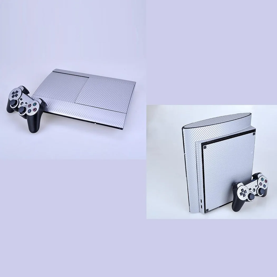7 kolorów dostępnych Naklejka ochronna z włókna węglowego do Sony PS3 Super Slim 4000 i 2 naklejki na kontrolery — zdjęcie produktu 3