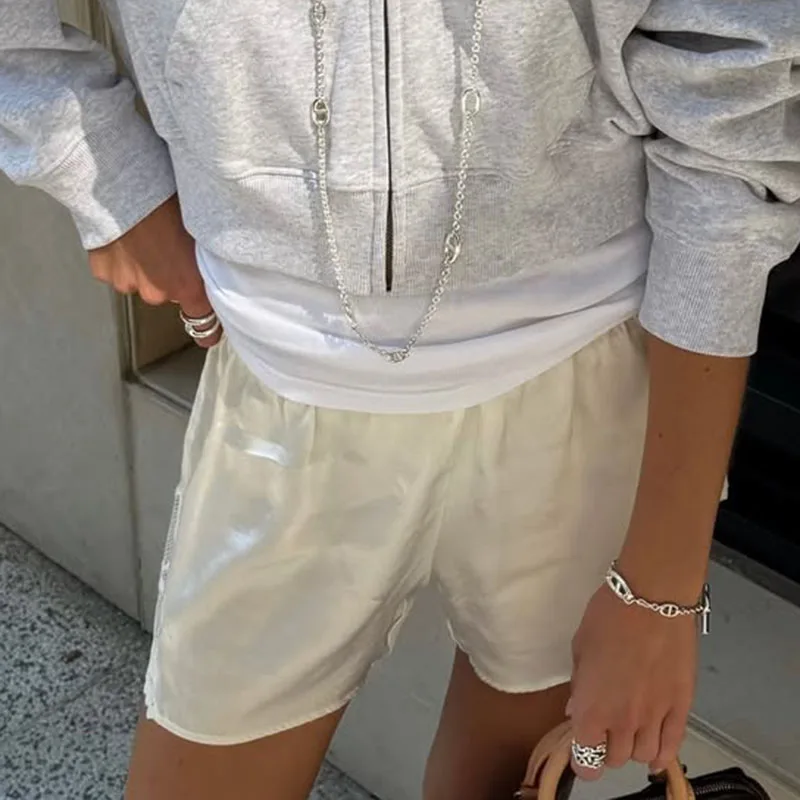 المرأة الساتان Pettipants أنيقة سيدة الحرير الساتان الدانتيل تقليم السراويل الدانتيل الأزهار المرقعة حريري زلة السراويل مريح منامة قيعان