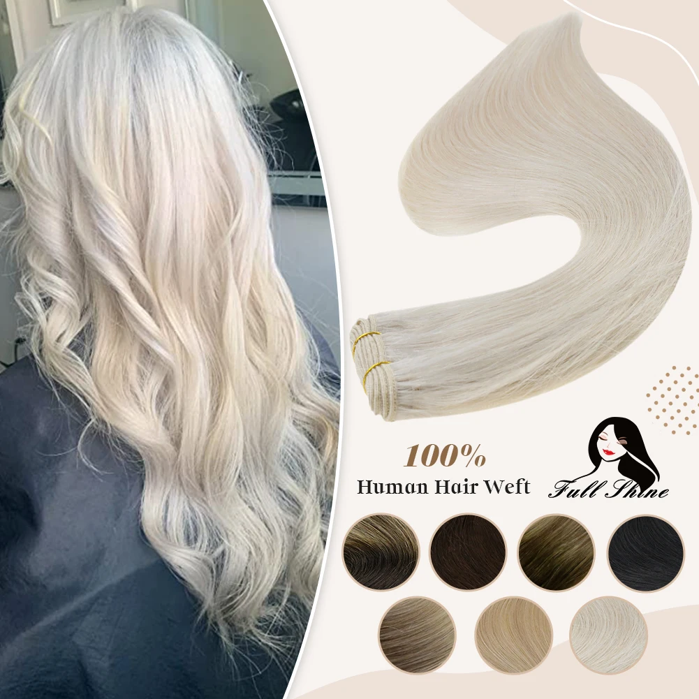 

Full Shine Hair Weft Solid Color Straight 100g Bundles For Woman Sew In Ribbon Straight Hair Machine Made Remy Hair Extensions