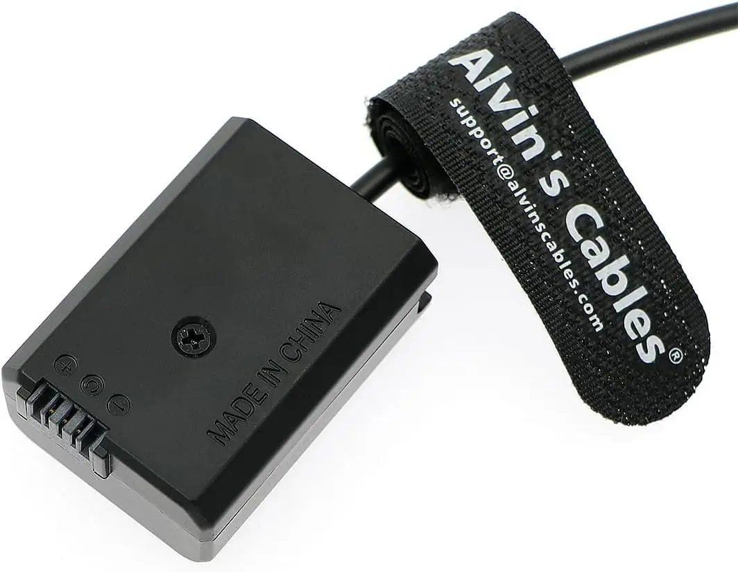 Alvin's Cables NP-FW50 Dummy Battery to DC Right Angle Power Cable for Sony A7 A7II A7R A7RII A7S A7SII A5000 A5100 A6000 A6100