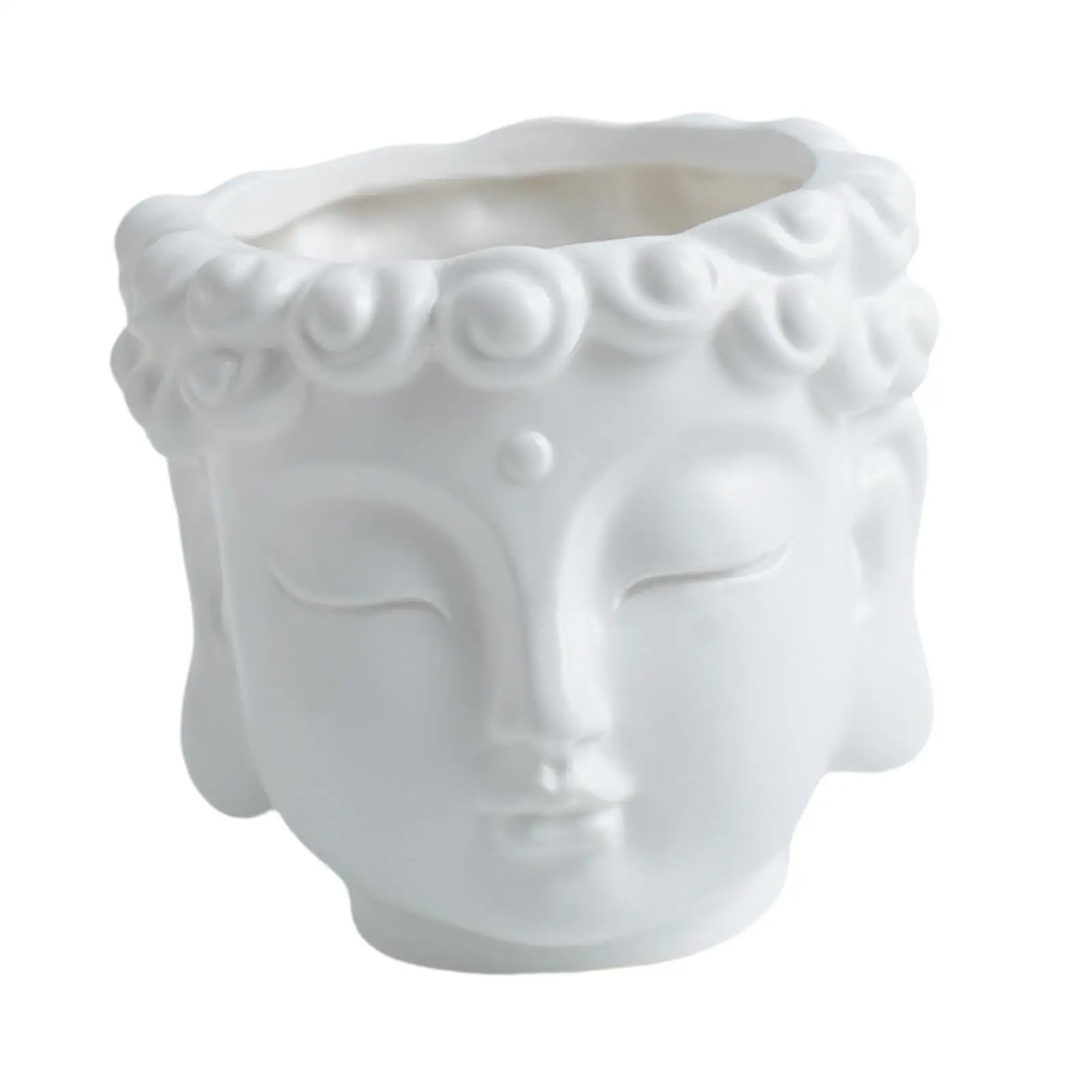 Buddha Head Planter Flower Pot Housewarming Gift Collectible Modern Plant Flower Container Plant Pot for Living Room Patio