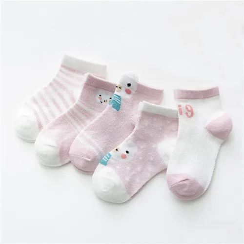 5 Pcs 0-2Years Baby Socks Girls Cute Newborn Boy Toddler Socks Summer Mesh Cotton Cartoon Animal Kids Socks  baby girl sock