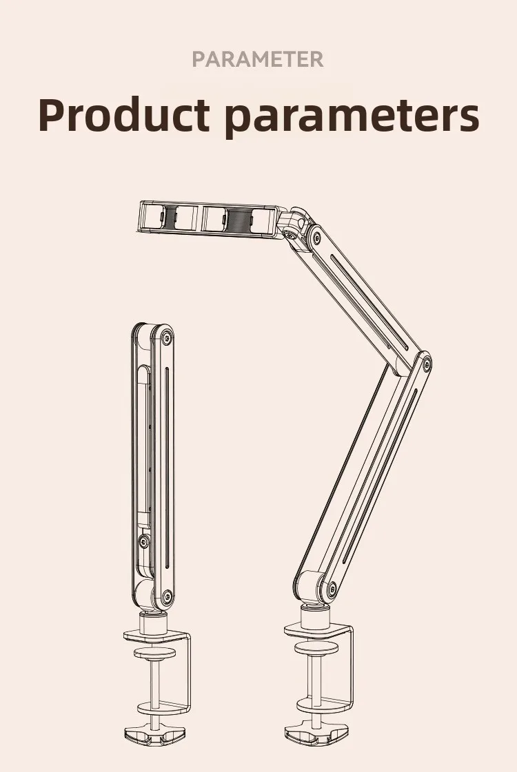 Faltbarer Aluminium-Legierung Tischständer 360° ° Drehbarer Halter für Handy und Tablet, Live-Streaming, Videoaufnahmen, Overhead-Aufnahmen – Detail 11