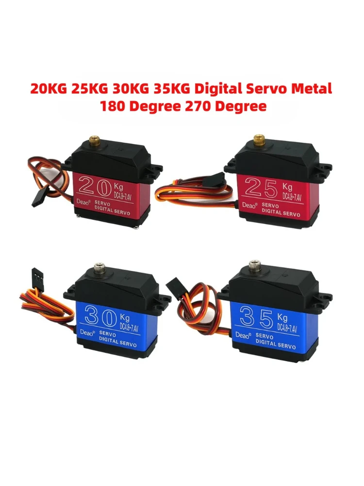 Engrenages métalliques Servo numériques étanches, bras servo 25T pour camion de voiture RC, résistant à 180, grand couple, 270, 20kg, 25kg, 30kg, 35kg