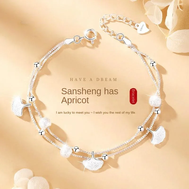 

S999 Sterling Silver Bracelet Light Luxury Birthday Gift Girls Give Girl Friends Qixi Festival Valentine's Day Practical