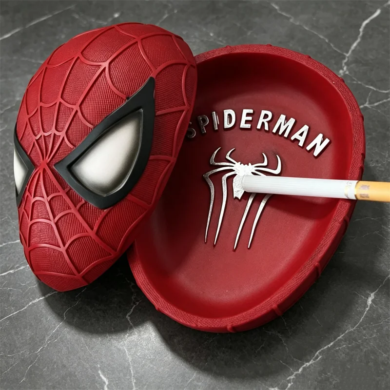 New 2026 Spider-Man Creative Ashtray Heat Resistant Easy To Clean Household Decor Desktop Ornament Fashion Novelty Gift For