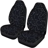 Black Stars Car Seat Covers Bell Design Front Bucket Seats Protector Universal Fits Car Truck SUV 2Pcs Car Accessories