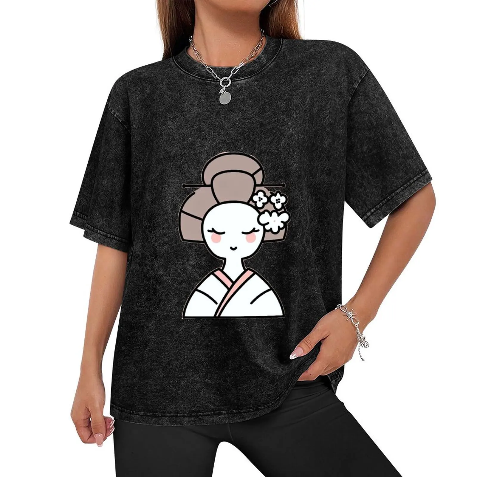 Geisha kawaii T-Shirt quick drying luxury designer korean fashion oversizeds compression shirt men