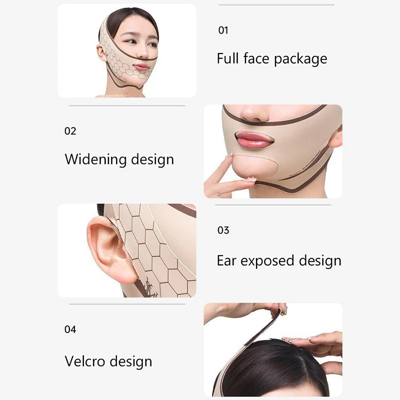 قناع رفع الخط على شكل حرف V، قناع رفع الوجه المضاد للتجاعيد، قناع النوم، صحة الجمال، ضمادة تنحيف الخد والذقن على شكل حرف V