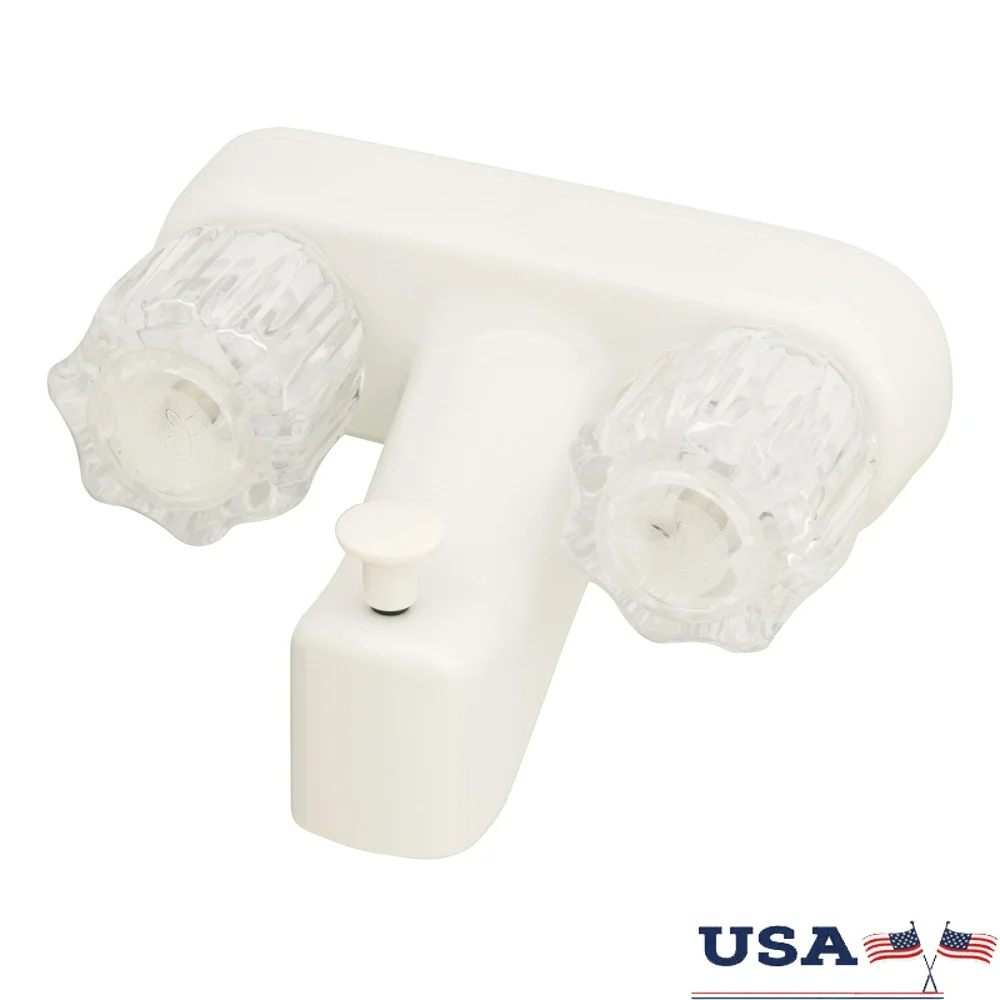 

4-дюймовый белый смеситель для ванны с прозрачными ручками, переключатель, неметаллический вакуумный выключатель для душа, идеальное использование в ванной комнате