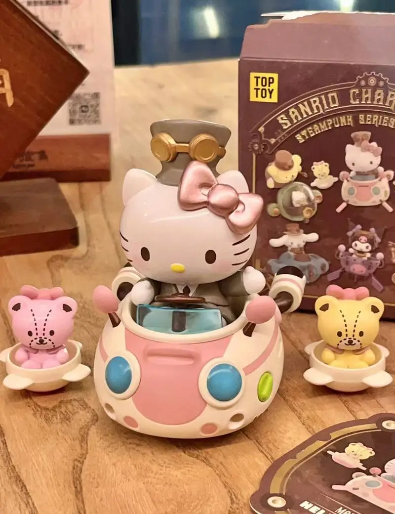 Blind Box Anime Sanrio Family Steampunk Series Anime Figure Kawaii Kuromi Decor Mystery Box Guess Bag Girl Surprise Gift Toys