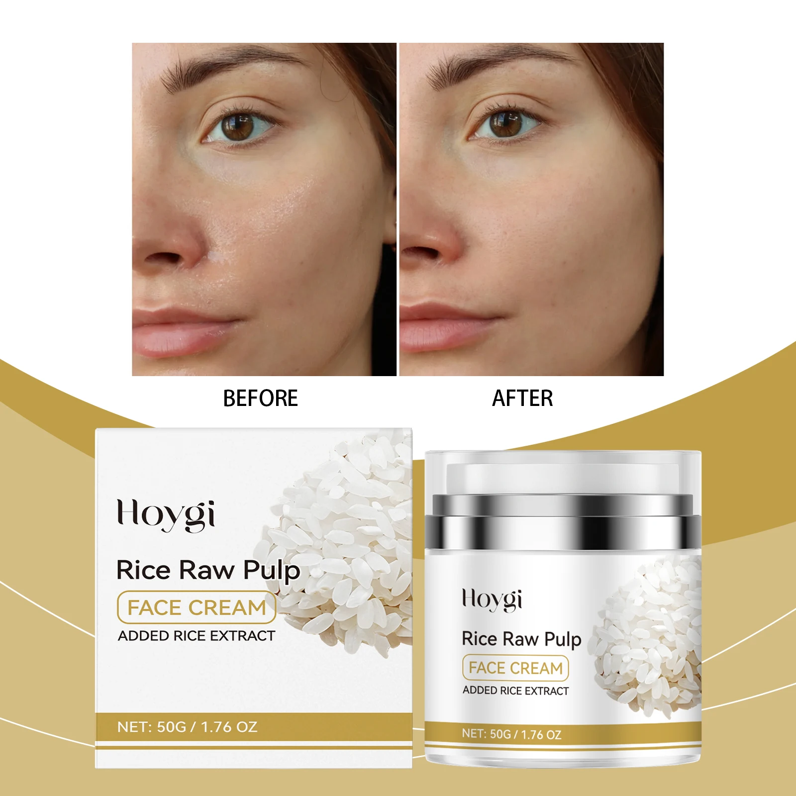Rijst Raw Pulp Gezichtscrème met Rijstextract – 50g / 1,76 OZ – Verhelderend, Hydraterend en Voedend – Koreaanse Huidverzorging voor Gloeiend