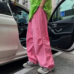 6XL Oversized Sweatpants Summer Wide Leg Pants Women Streetwear Hip-hop Y2k Cargo Pants Quick Dry Trouser Solid