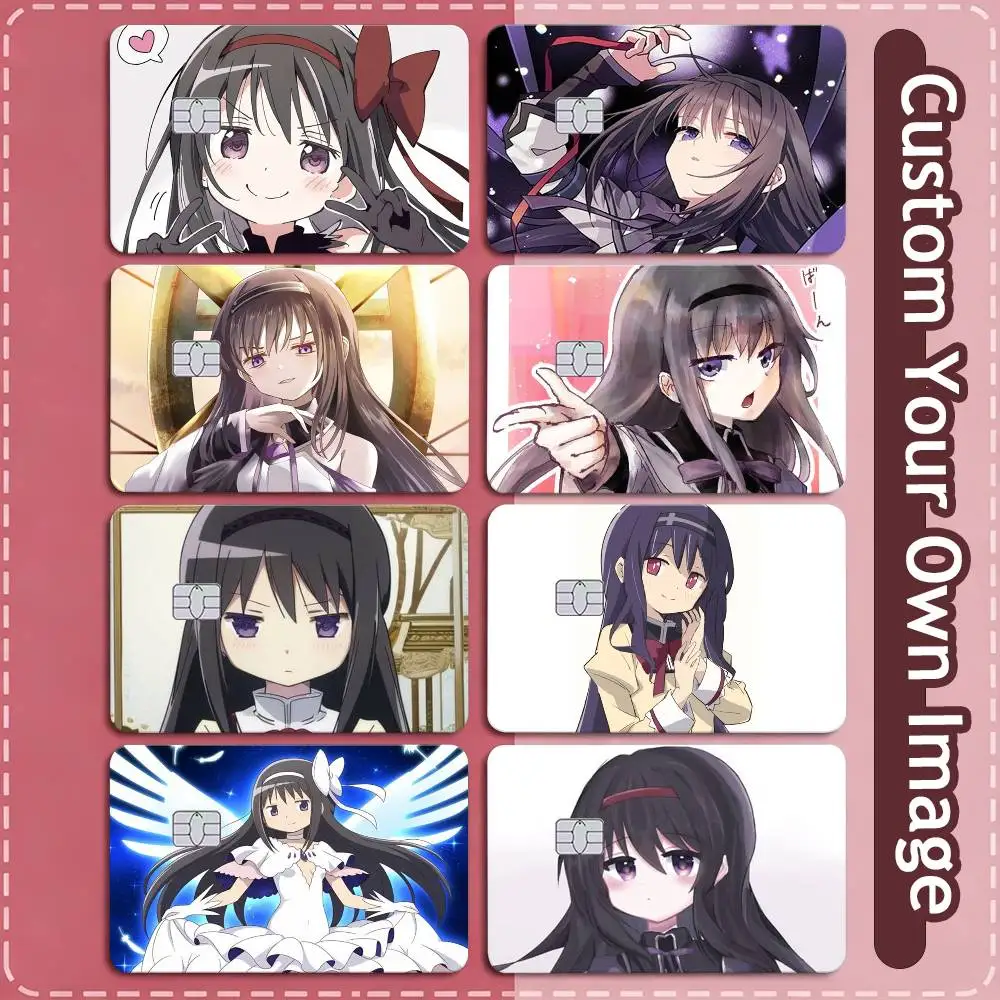 P-Puella Magi Akemi H-Homura  Credit Card HD Stickers Small Chip Waterproof Sticker Game Card Decal Gift