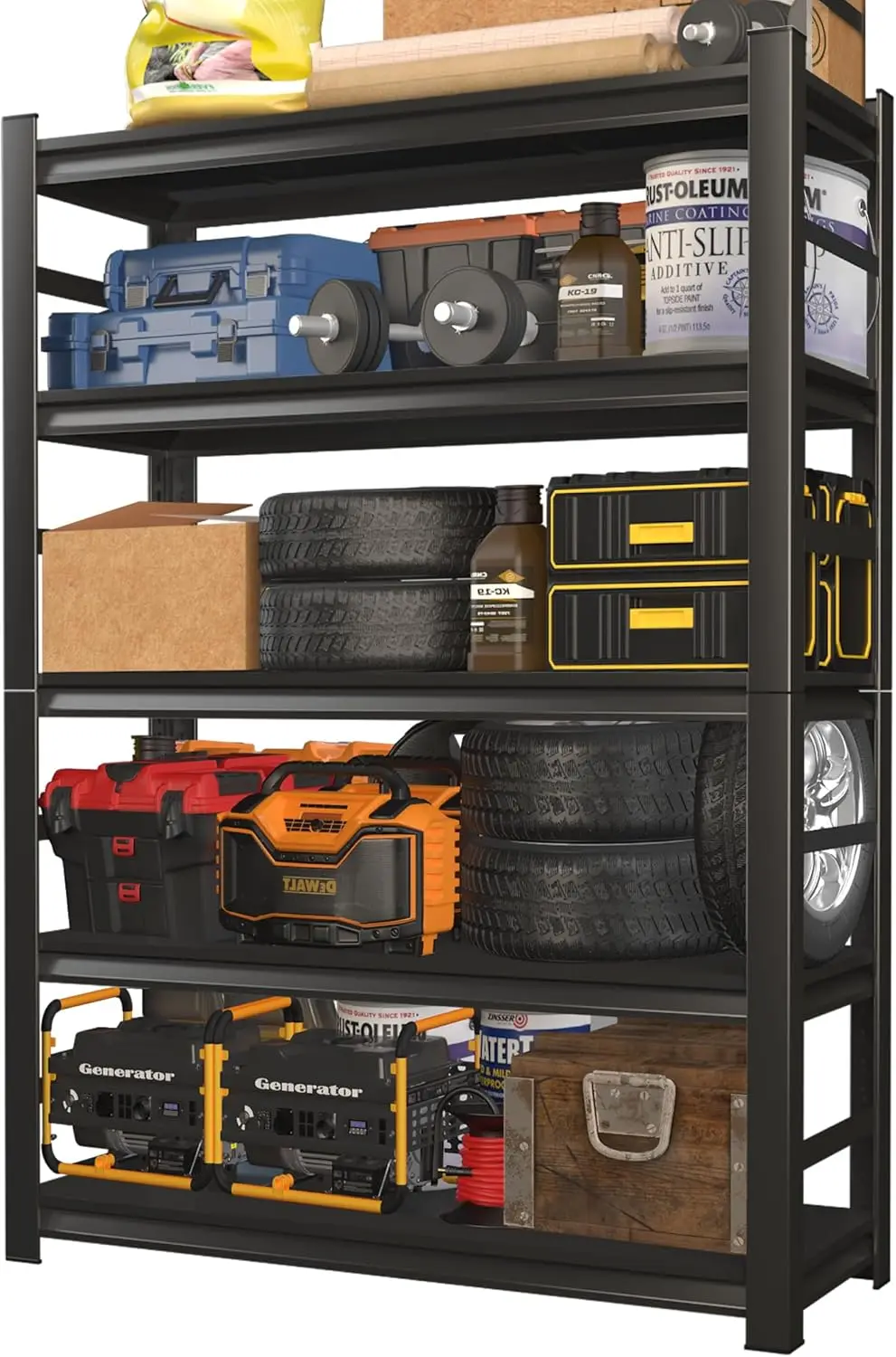 

Garage Shelving Heavy Duty Metal Storage Rack - Easy to Assemble, Adjustable 5-Tier Steel Shelving Unit for Tools, Equipment