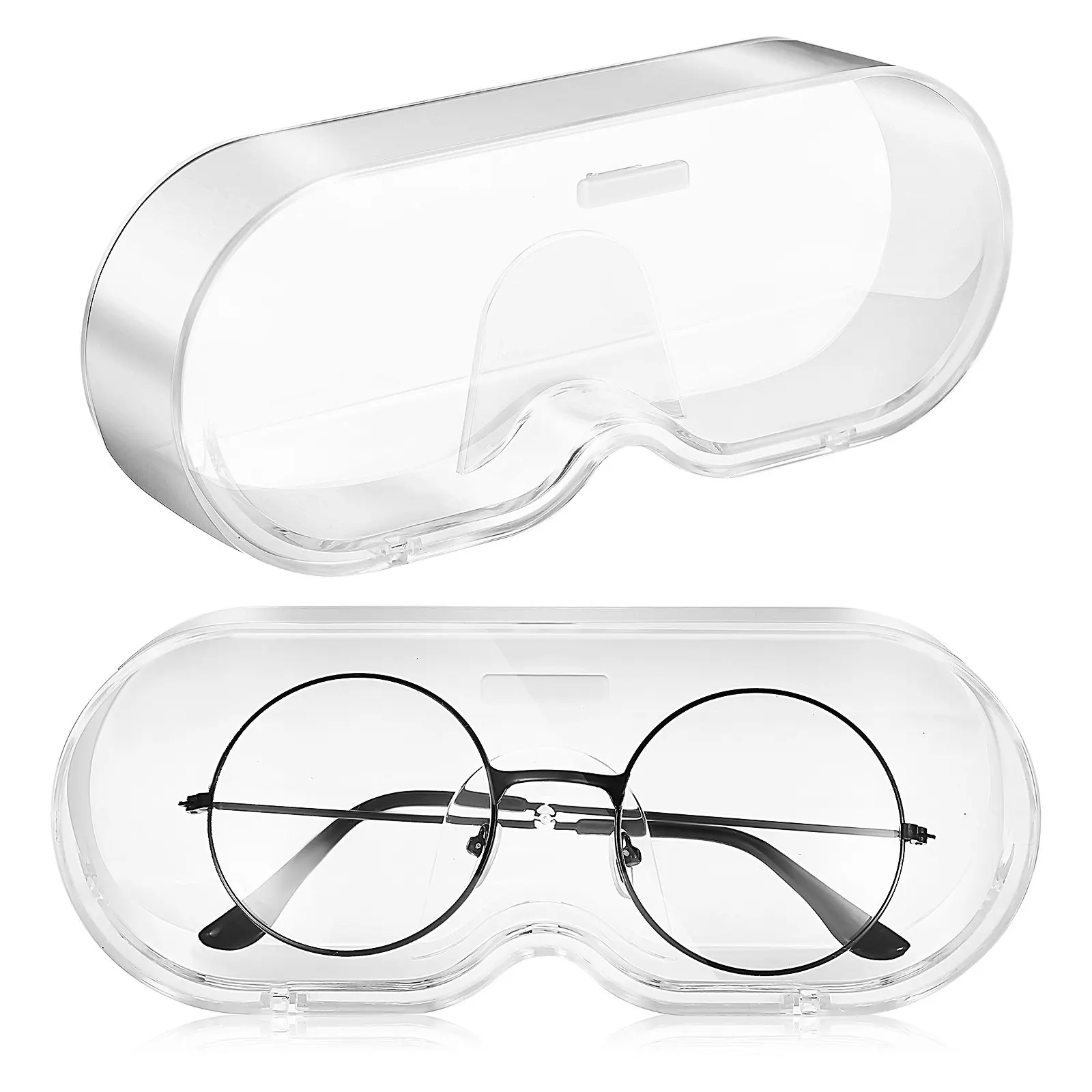 2Pcs Glasses Storage Box Compact Eyeglass Organizer Portable Multifunctional Storage Case for Travel Kids Adults Scratch