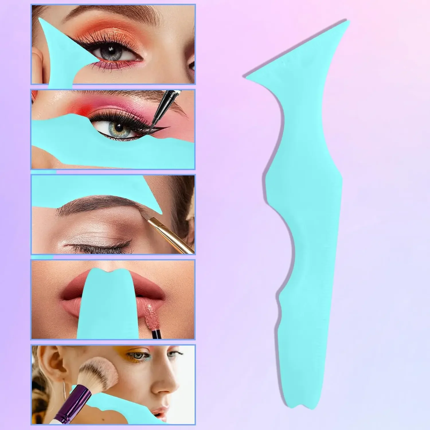 Juego de 4 Uds de herramientas de asistencia para maquillaje de ojos con cepillo para la nariz Gel de sílice herramientas de maquillaje multifuncionales para mujeres moldeador de cejas