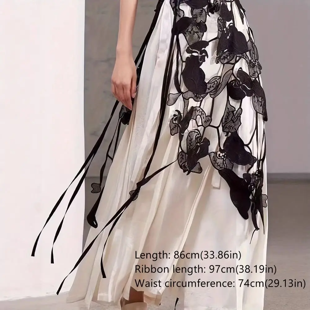 High Waist Lace Midi Skirt Irregular Side Slit Embroidered Flower Lace Drawstring Skirt Y2K Streetwear See Through 7 Sf8f145af72954b4baeb097abb59a78e0U