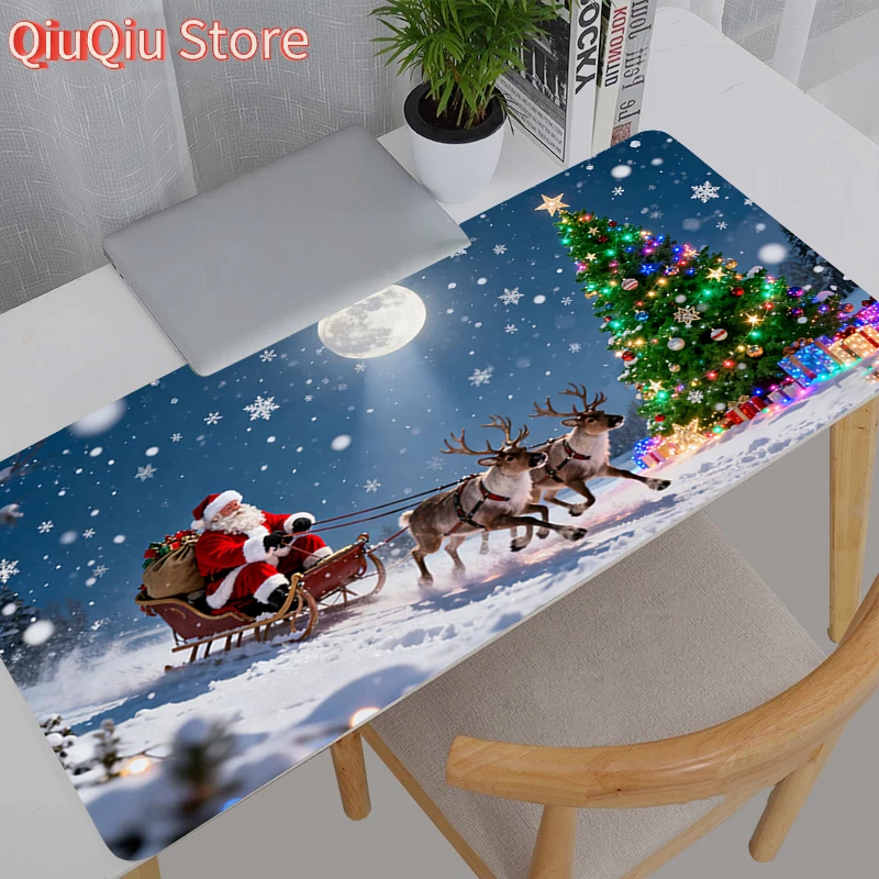 Merry Christmas Mouse Pad Lockedge Large Gaming Accessories Computer Gamer Keyboard Mouse Mat Desk Mousepad For Christmas gifts