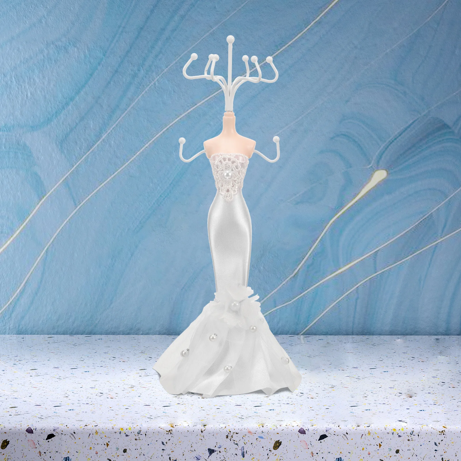 

Jewelry Display Rack Stable Metal Necklace Stand Tabletop Pendant Holder for Home Vanity Bracelet Storage Organizer